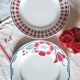 Mismatched antique earthenware dinner plates