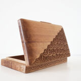 Antique chiseled wooden box