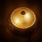 Golden mount and glass globe ceiling light