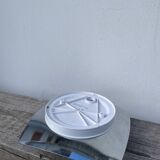 White glass and stainless steel ceiling light