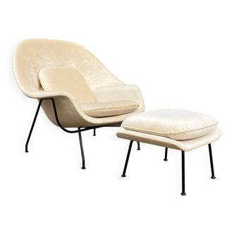 Knoll Womb chair + ottoman Eero Saarinen Beige Sand color, perfect condition!