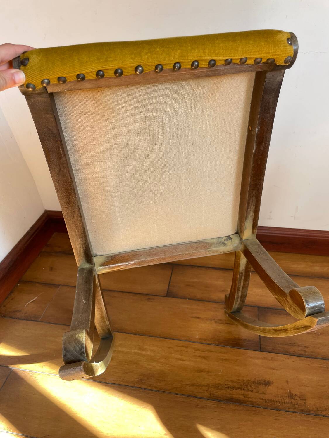 Mustard Velvet Rocking Footrest