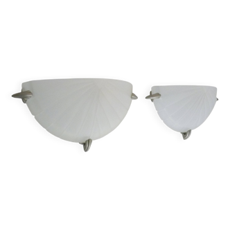 Pair of half-moon wall lights from the 1980s in Italy