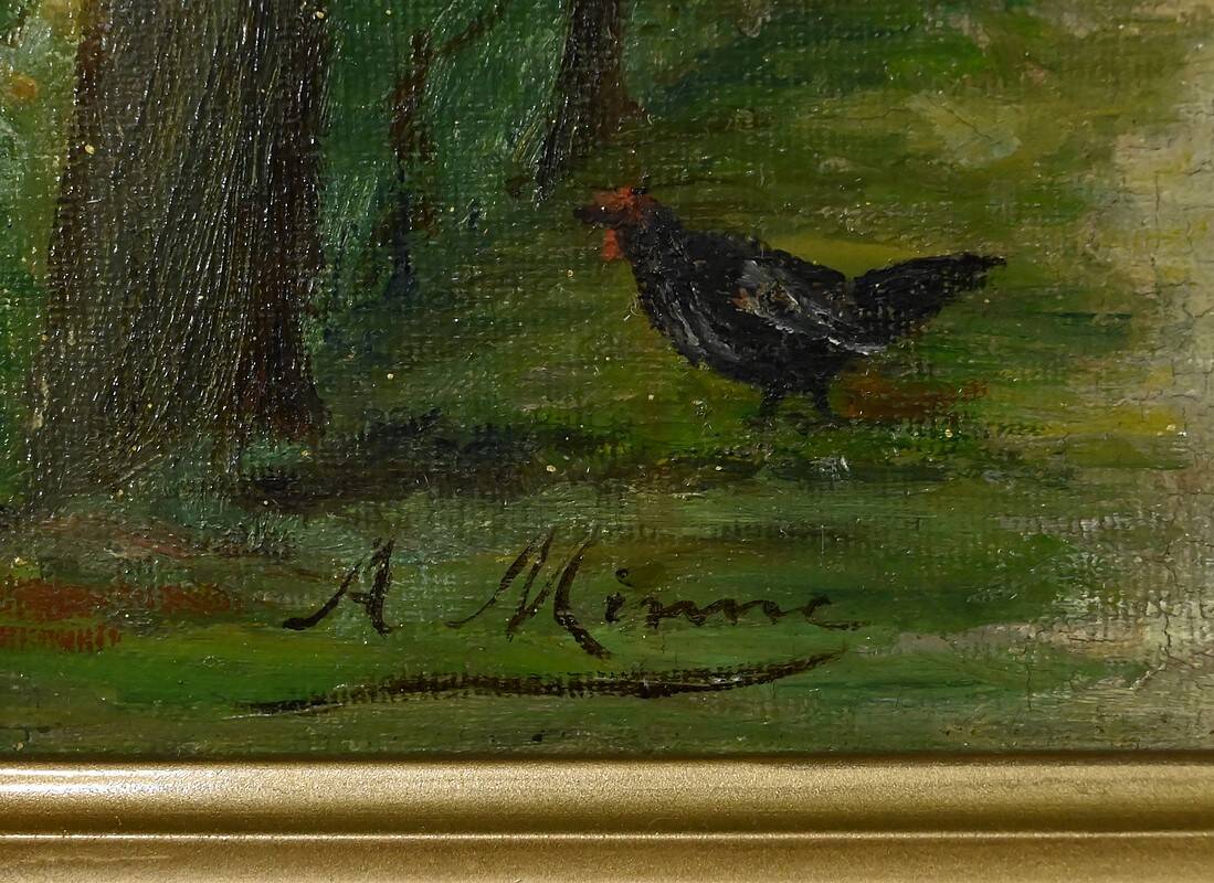 Pair of “Country Scenes” Paintings, signed A. Minne – Late 19th century