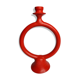 Chandelier design red painted ceramic, 30 cm