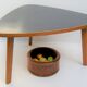 Tripod tripod table. oak, black laminate