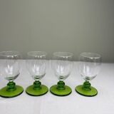 4 vintage green glasses