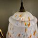 Vintage Clichy glass globe pendant lamp white orange and green