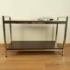Shelf, chrome, stained mahogany, vintage from the 60s