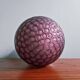 Art Deco ceiling light in frosted honeycomb glass, aubergine colour, 1930.