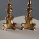 Pair of antique carved wooden candlesticks, Italy, 19th century