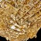 Golden Mazzega amber ice frost candlestick