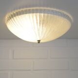 Applique murale vintage en verre soufflé à la main : plafonnier encastré style années 50