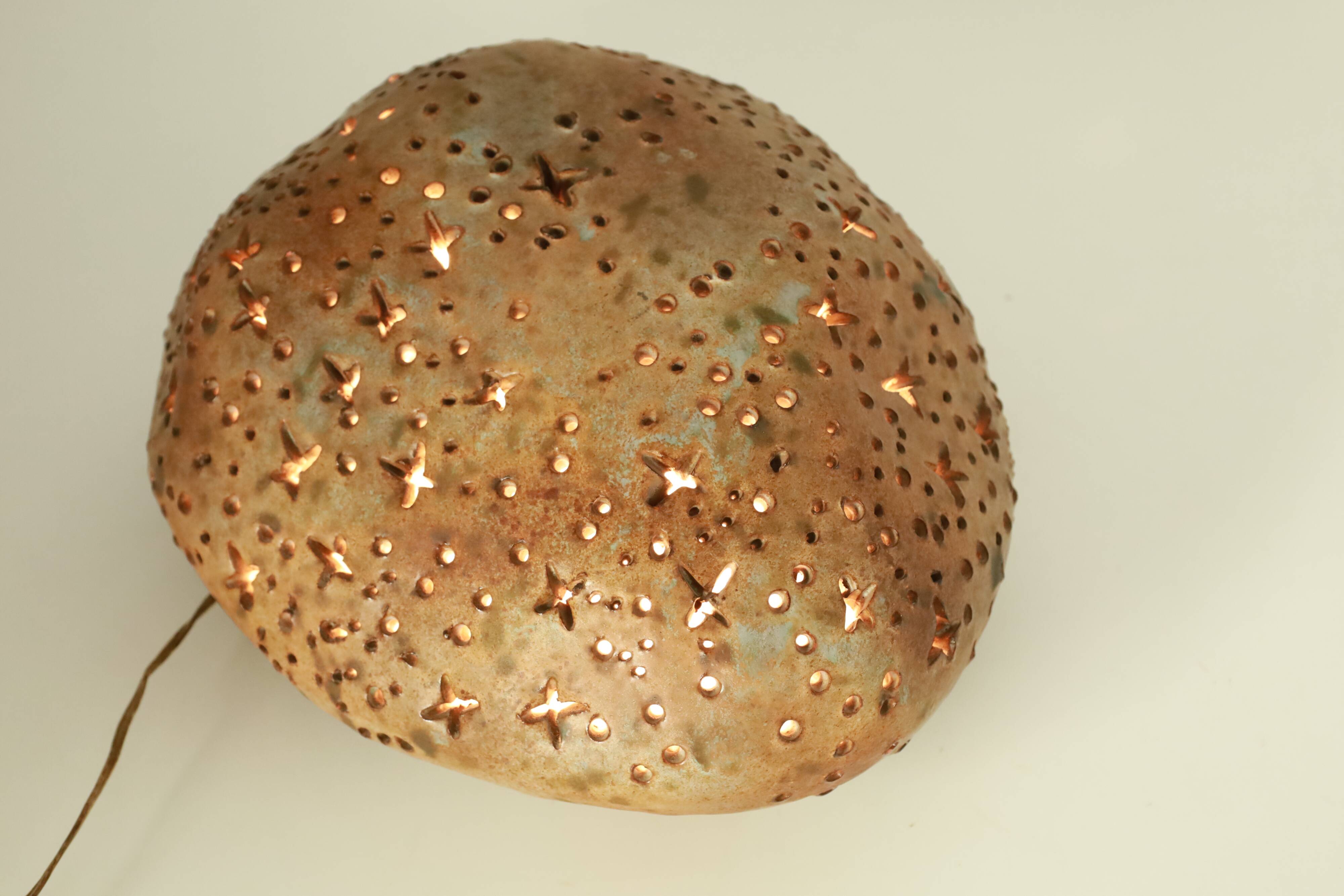 Agnès Escala ceramic rock lamp from the 70s in Vallauris