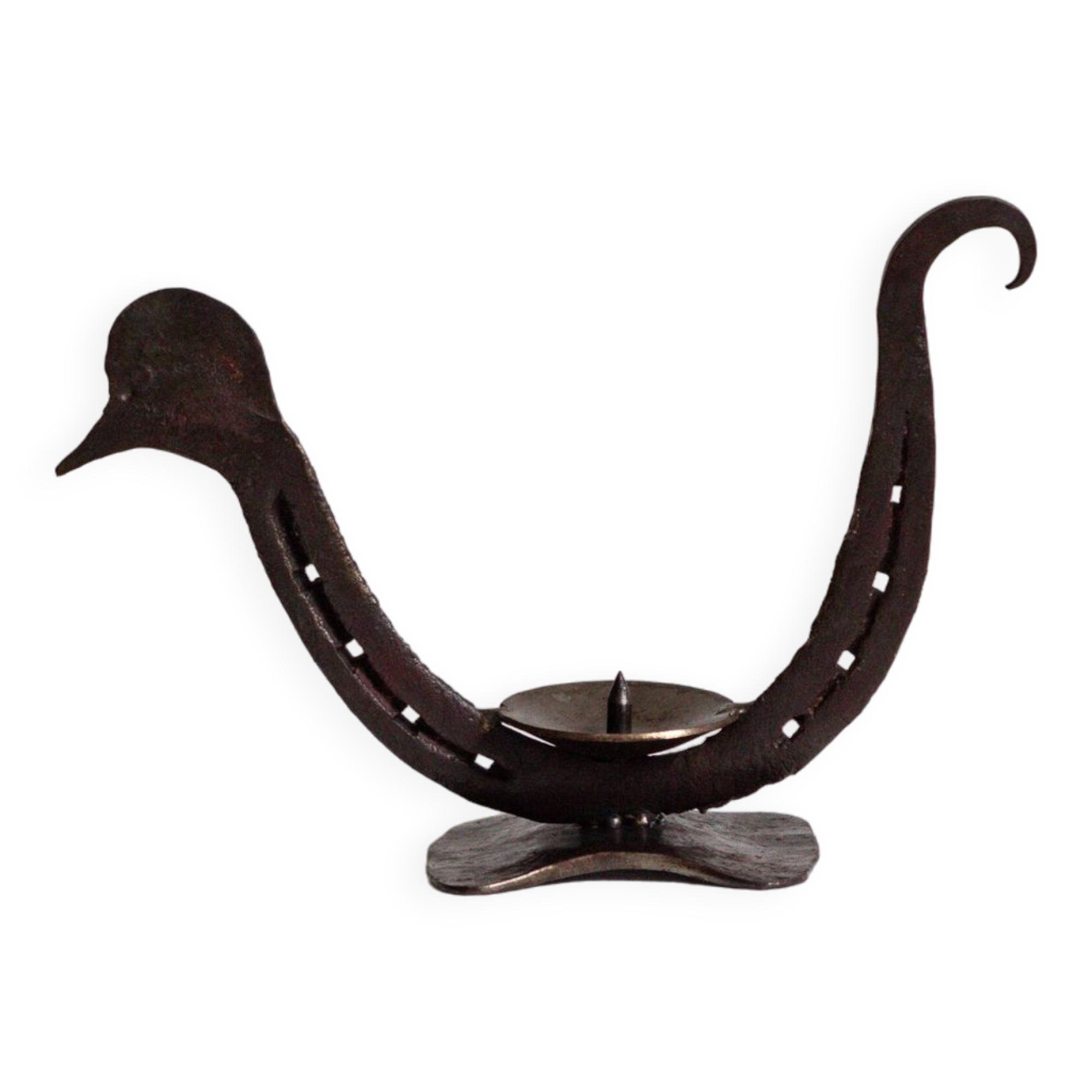 Zoomorphic wrought iron candle holder, France, 1950s
