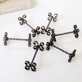 Set of 6 vintage wrought iron knife rests, France, 1970s