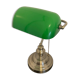 Antique banker's lamp in bronze and green opaline, Art Deco