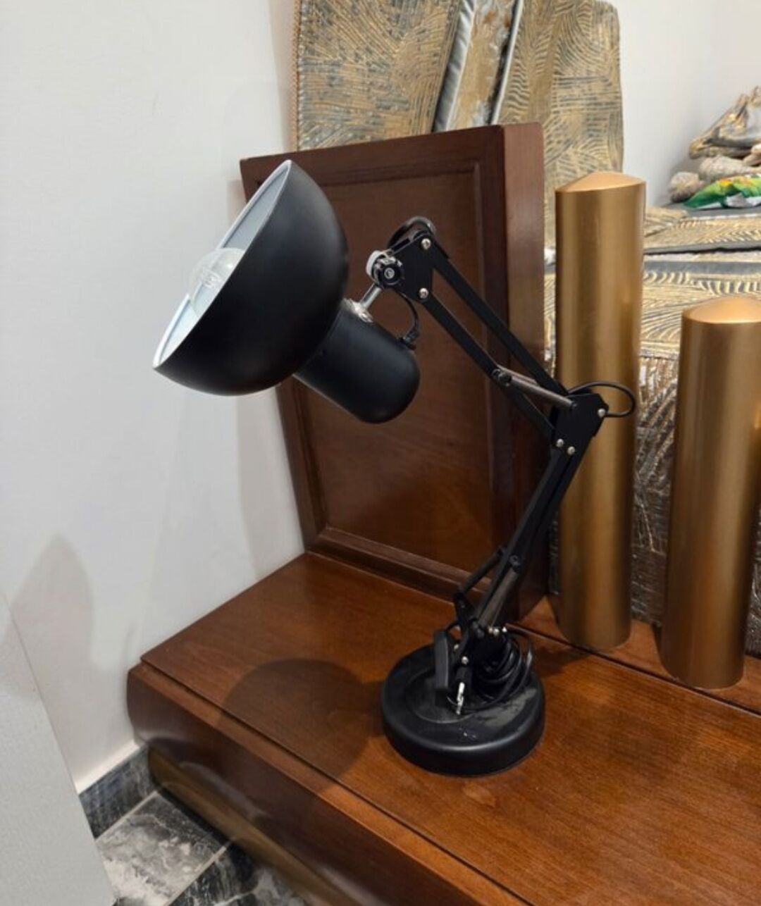 Vintage articulated black lamp