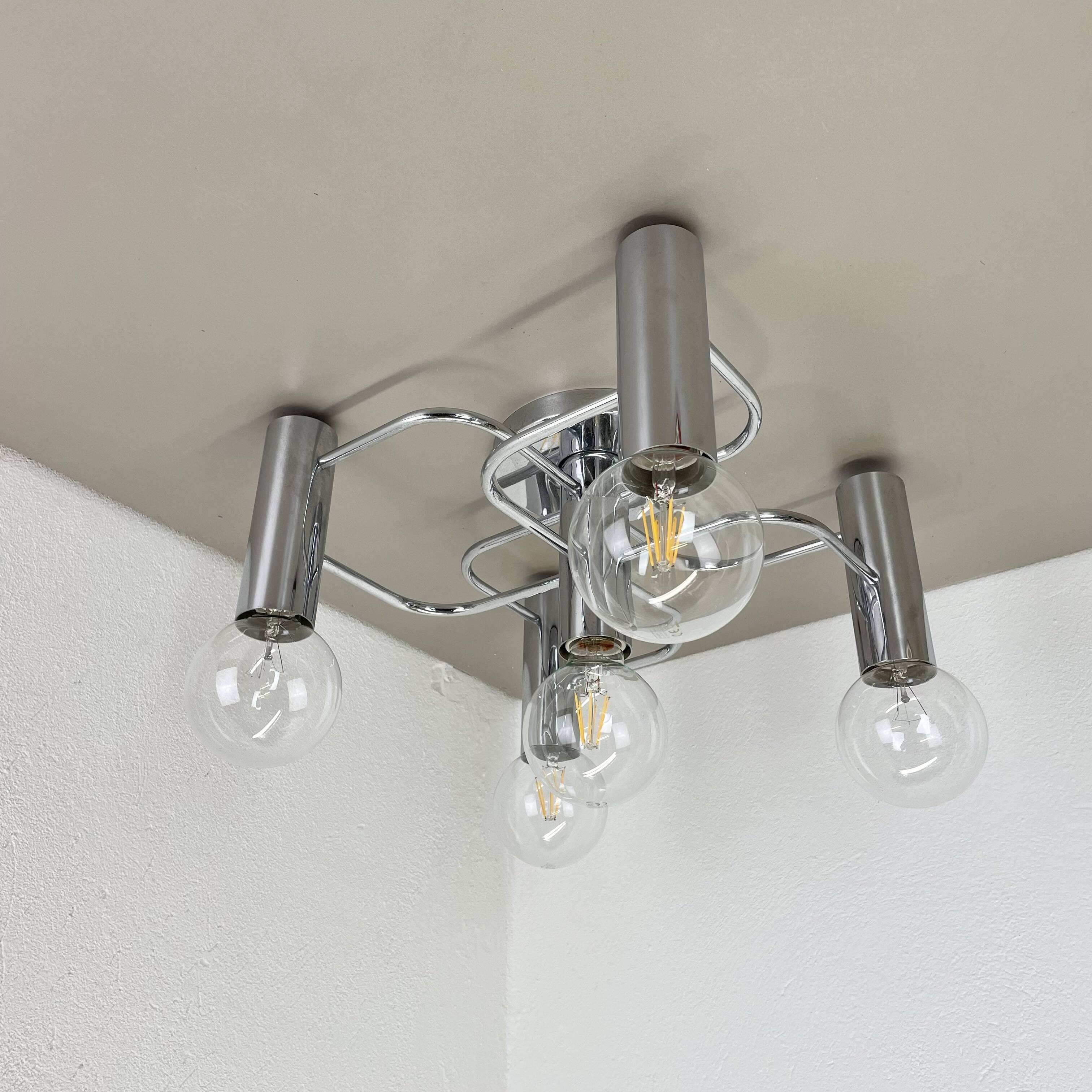 Beautiful 5-light sciolari ceiling light sconces by leola leuchten germany 1970s