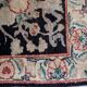 Tapis vintage fait main Tabriz – 48 x 64 cm – Noir & Motif Jardin - 1C971