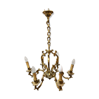 Louis XV bronze 6 lights chandelier