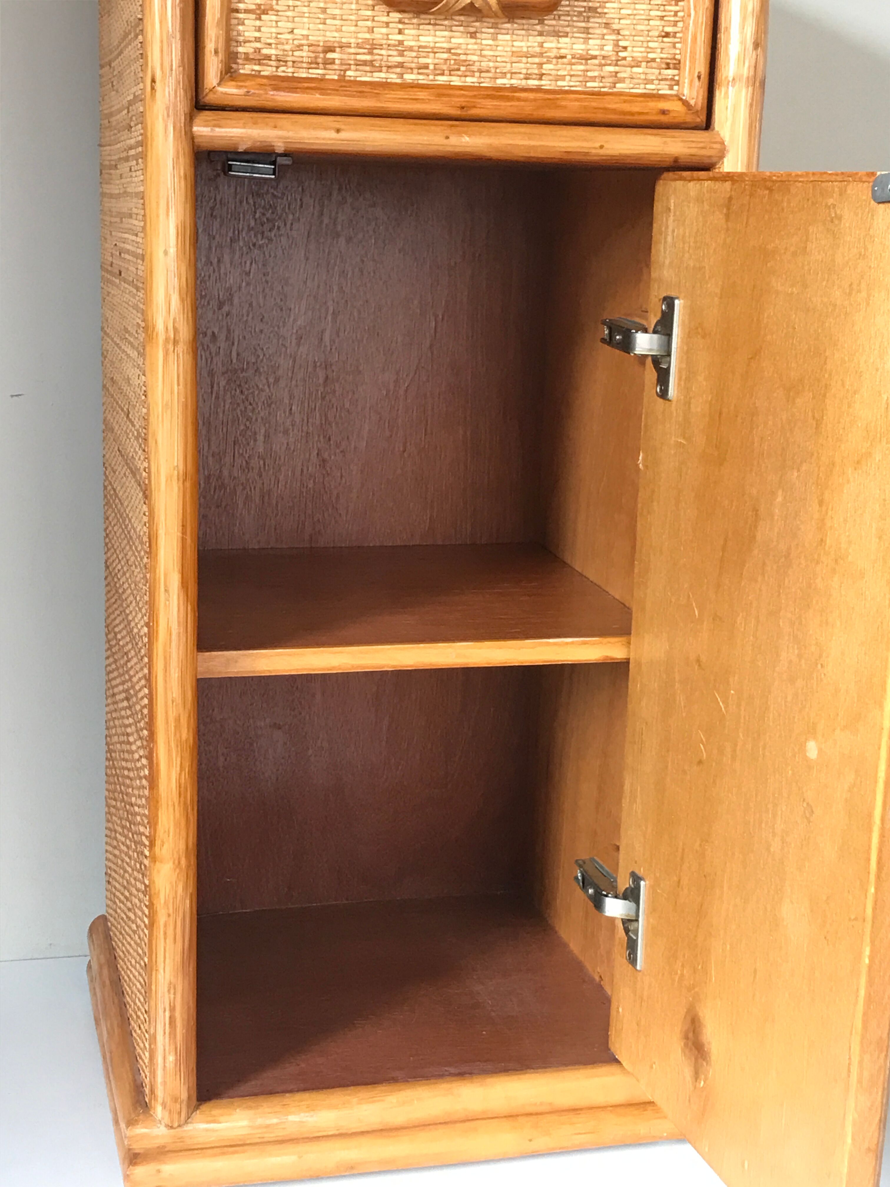 Meuble rotin bambou vintage Annees 80