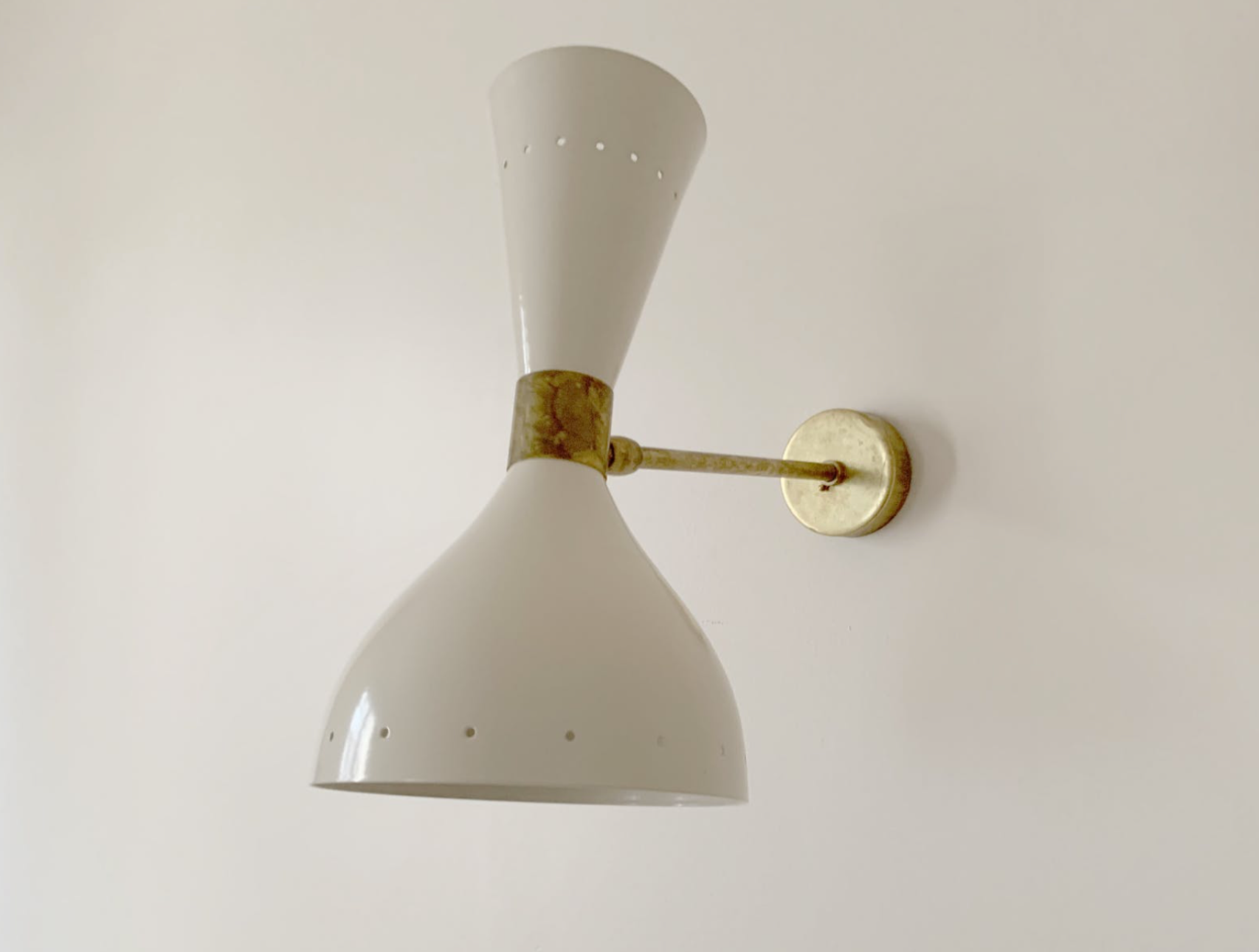 Pair of white Italian wall appliques