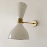 Pair of white Italian wall appliques