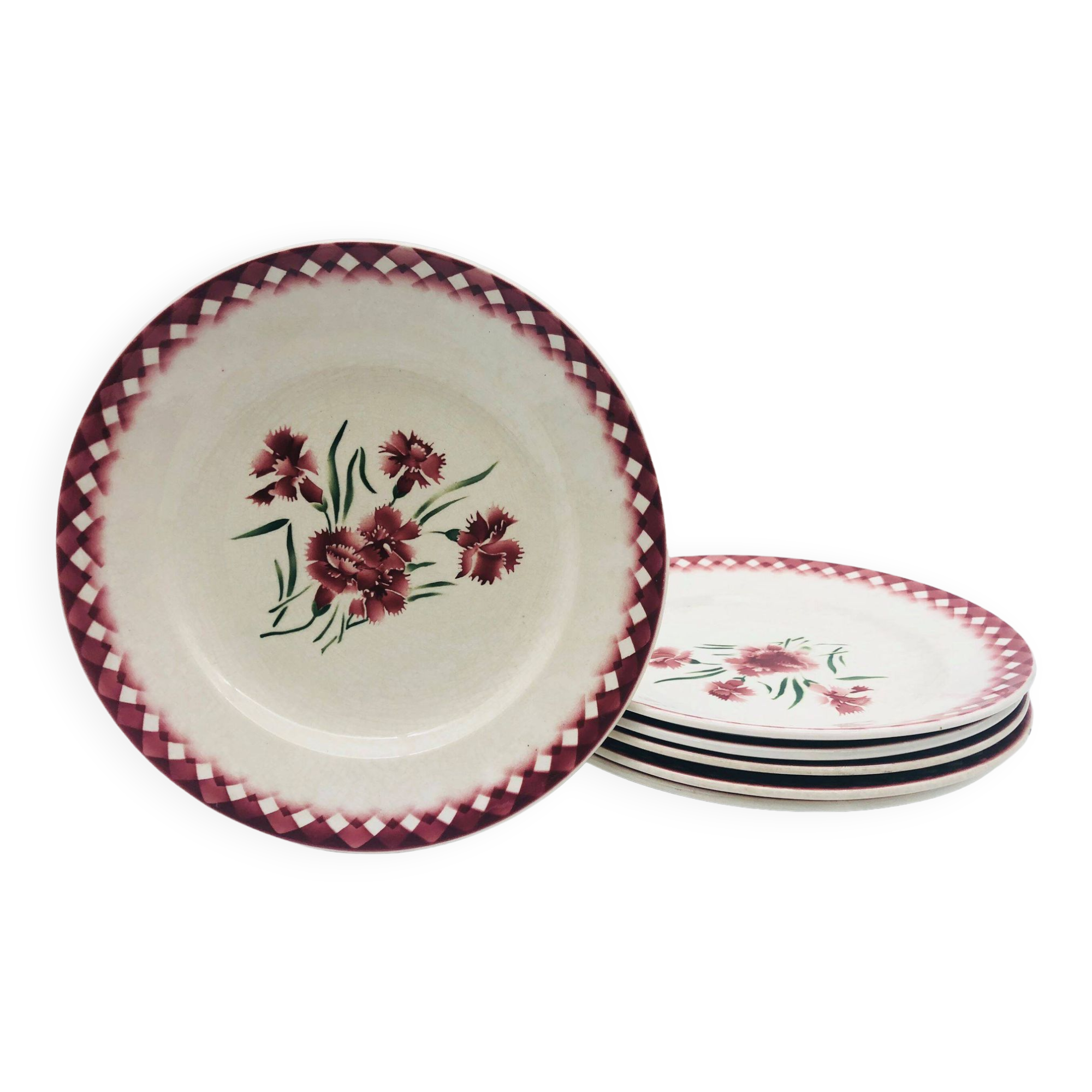 6 Sarreguemines flat plates “Mignardise” model