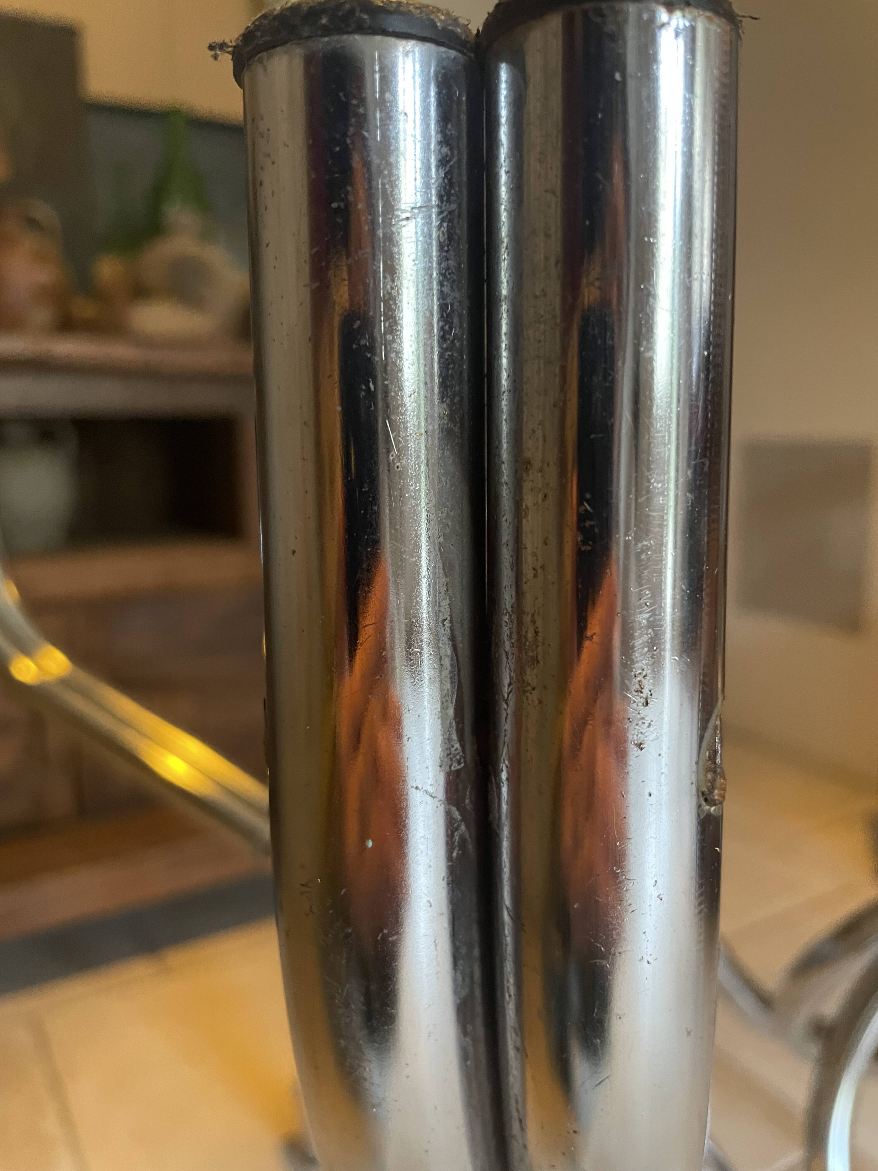 Vintage table with smoked glass top