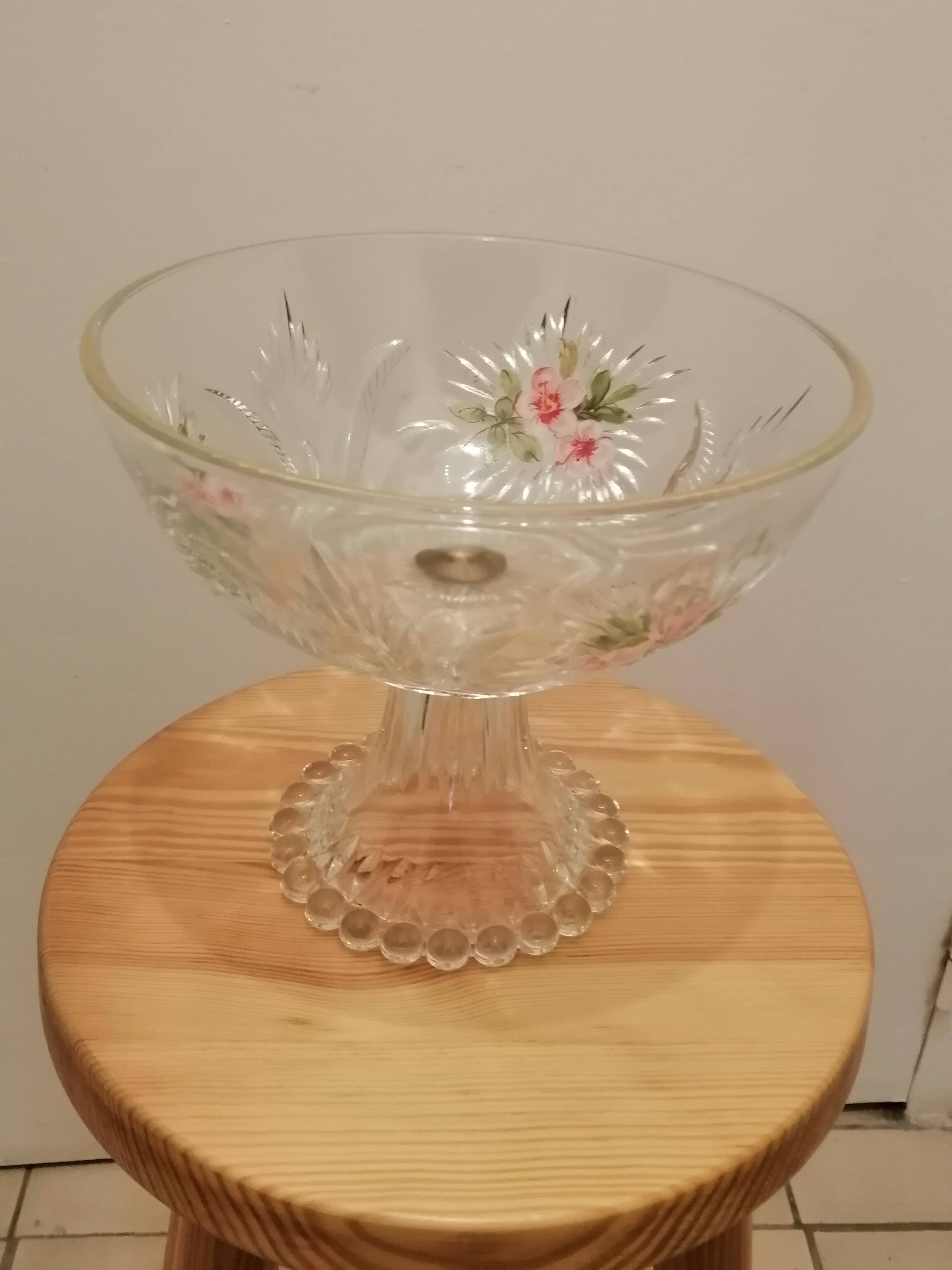 Vintage glass fruit bowl