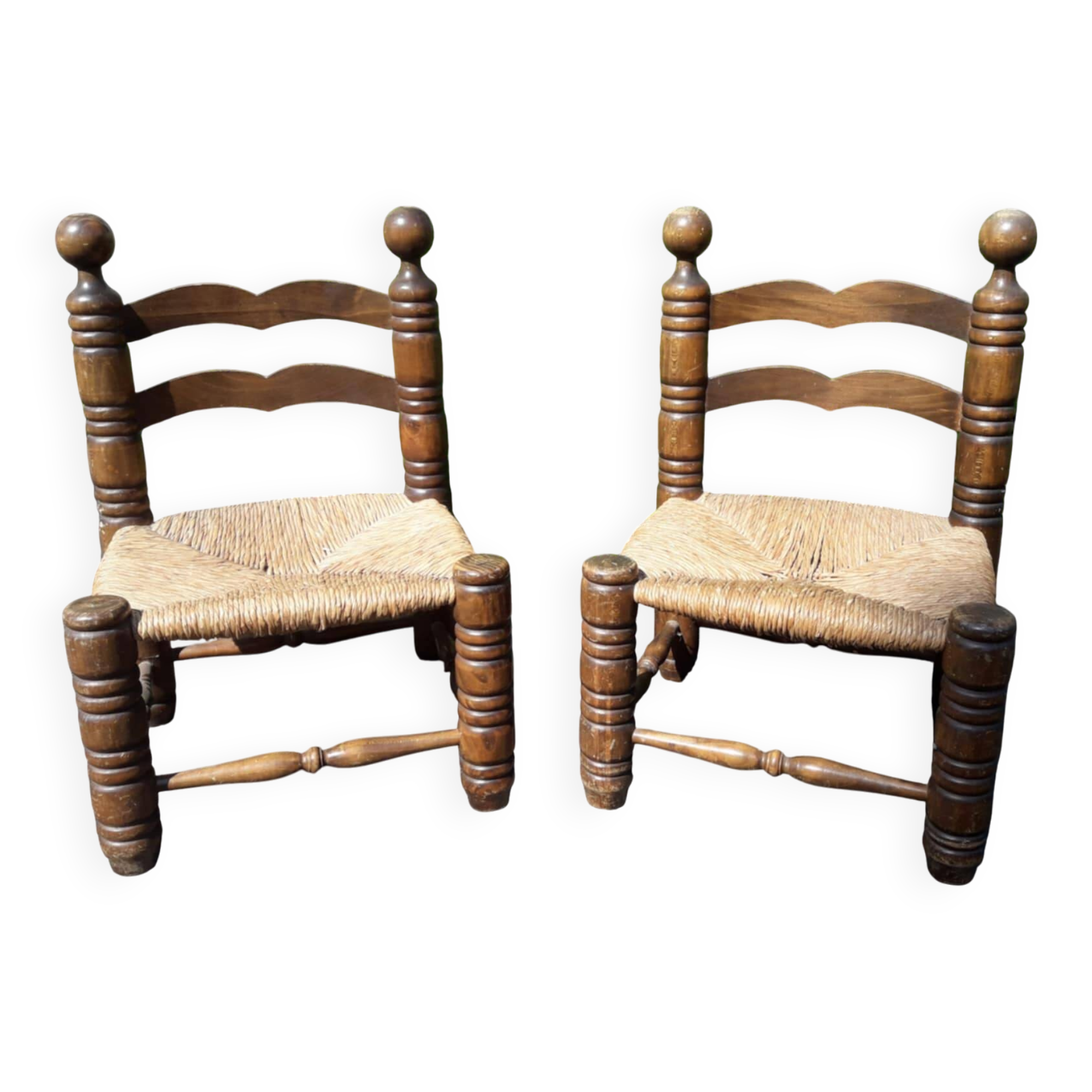 Chaise de cheminée ancienne style Charles Dudouyt années 40