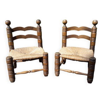 Antique Charles Dudouyt style fireplace chair from the 1940s