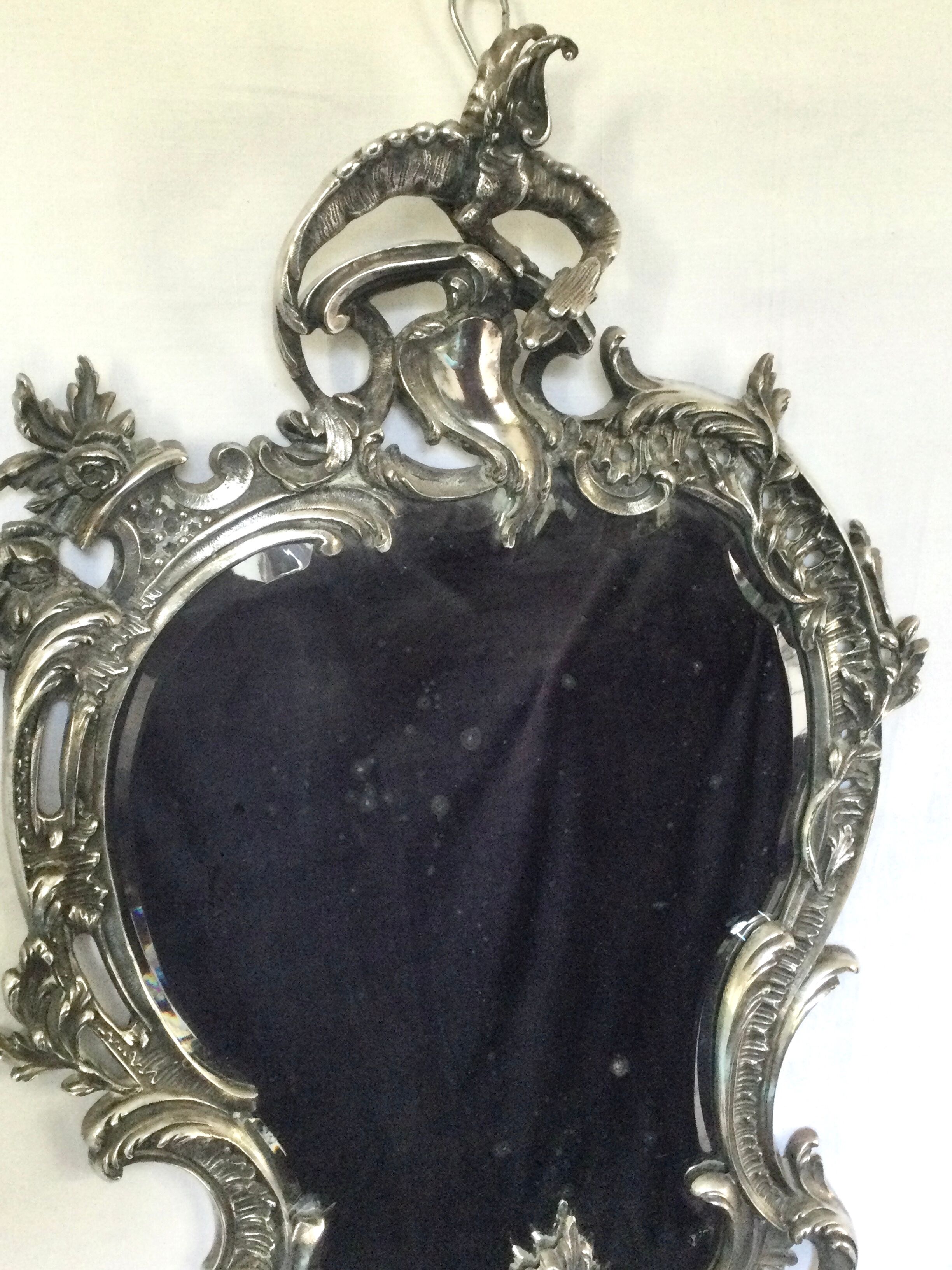 Nineteenth century mirror in silver bronze
