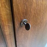 Library / Vintage solid wood sideboard – 3 doors with display cabinet