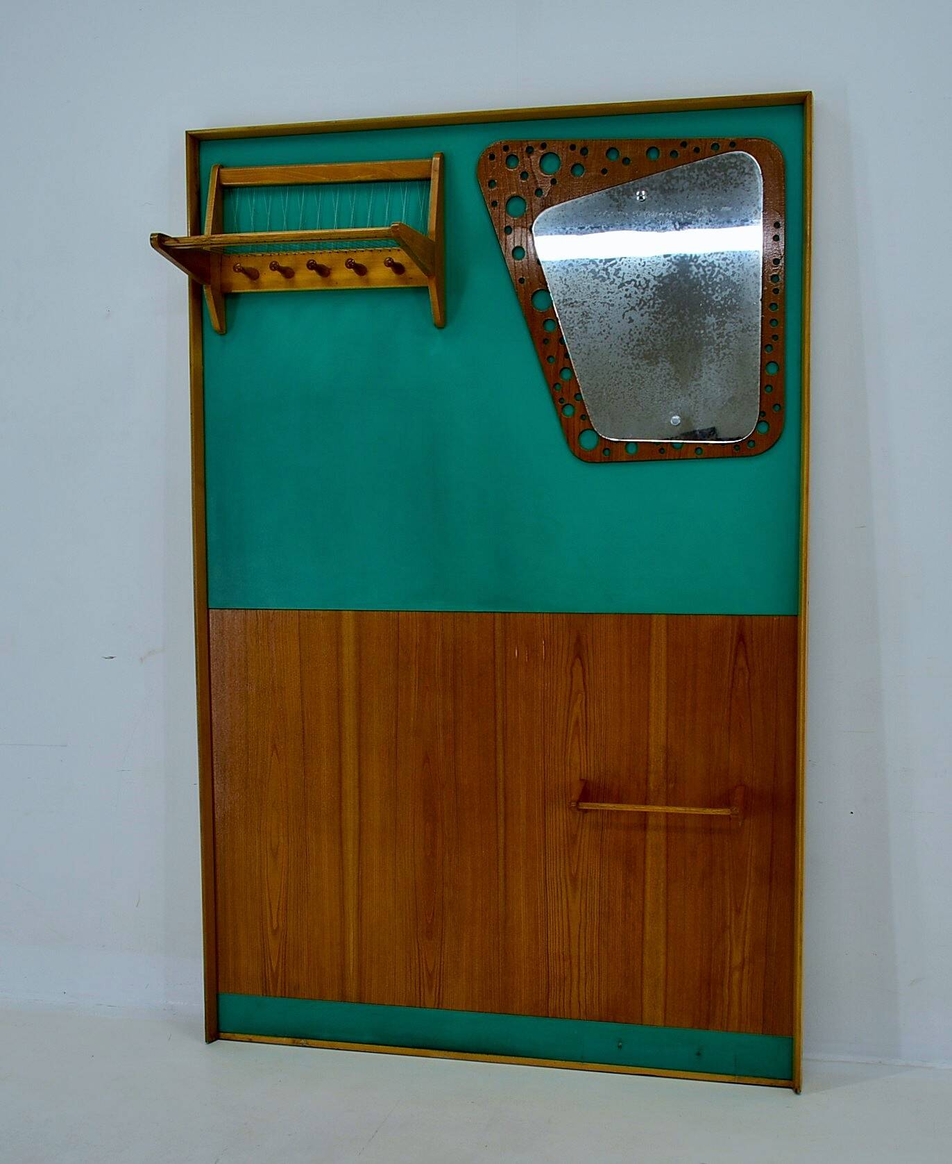 Mid-century wall mounted coat rack Czechoslovakia, 1970s