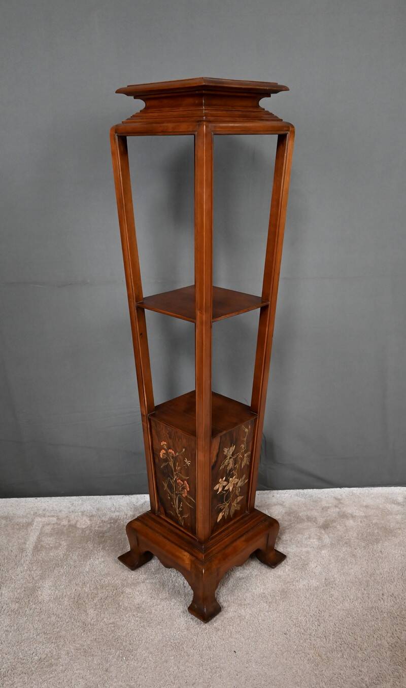 Large Cherry & Walnut Stool, Asian style – Early 20th century