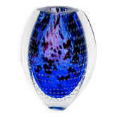 Murano Vase Sommerso Bullicante Cobalt Blue 1960s
