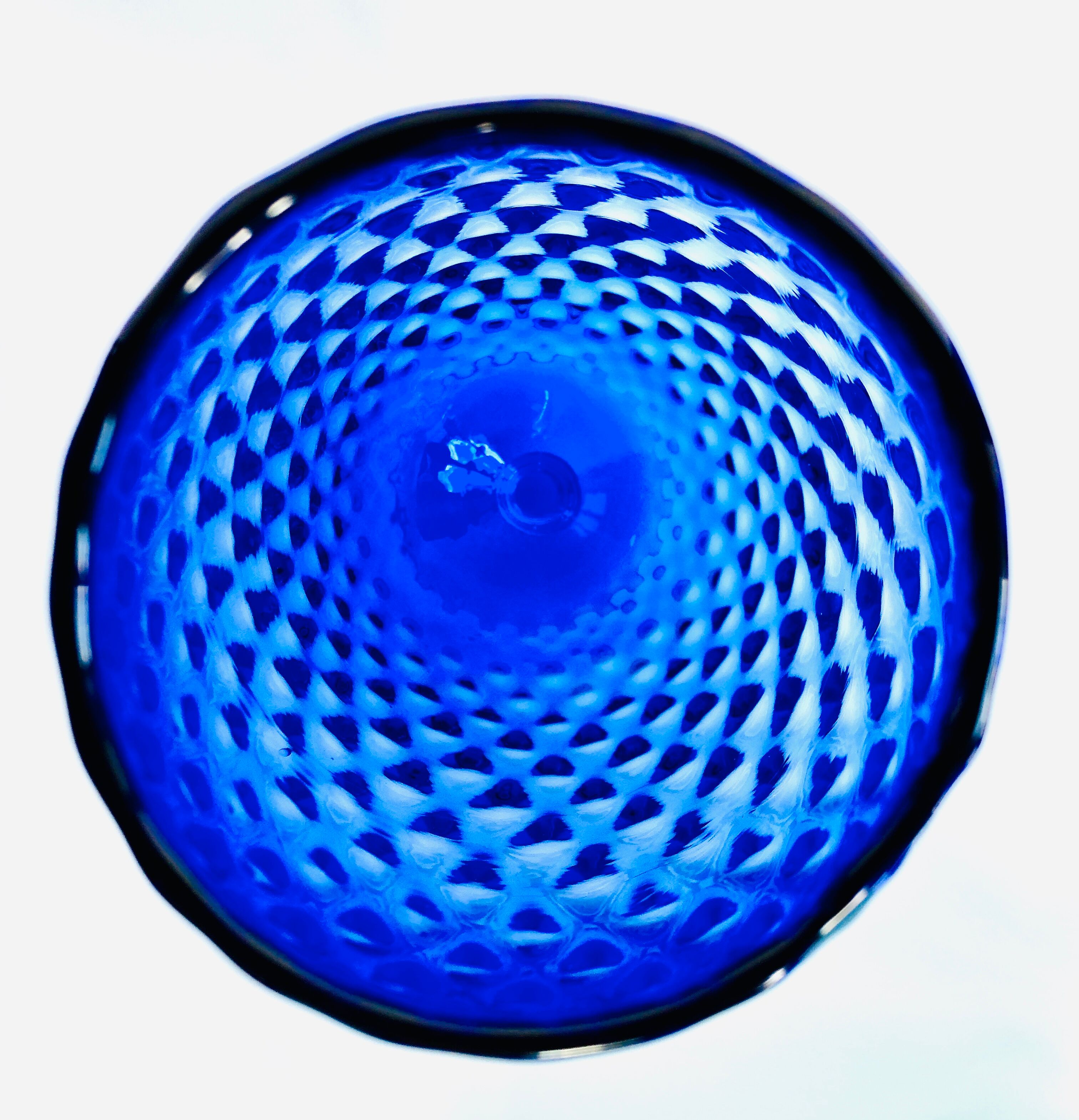Bright blue textured glass vase from the 60s-70s, Italy, Empoli