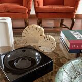 Travertine figures porcupine and fish, Fratelli Mannelli, Italy 1970s