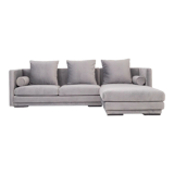 Canapé d’angle malmo argent velour, design scandinave