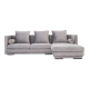 Canapé d’angle malmo argent velour, design scandinave