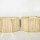 Pair of travertine brass cabinets by Alfredo Freda 1975