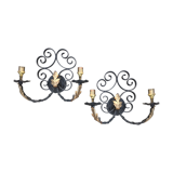Paire d'appliques en fer forgé