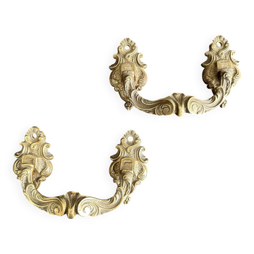 Paire de grandes poignées anciennes en bronze, L. Pinet XIXe