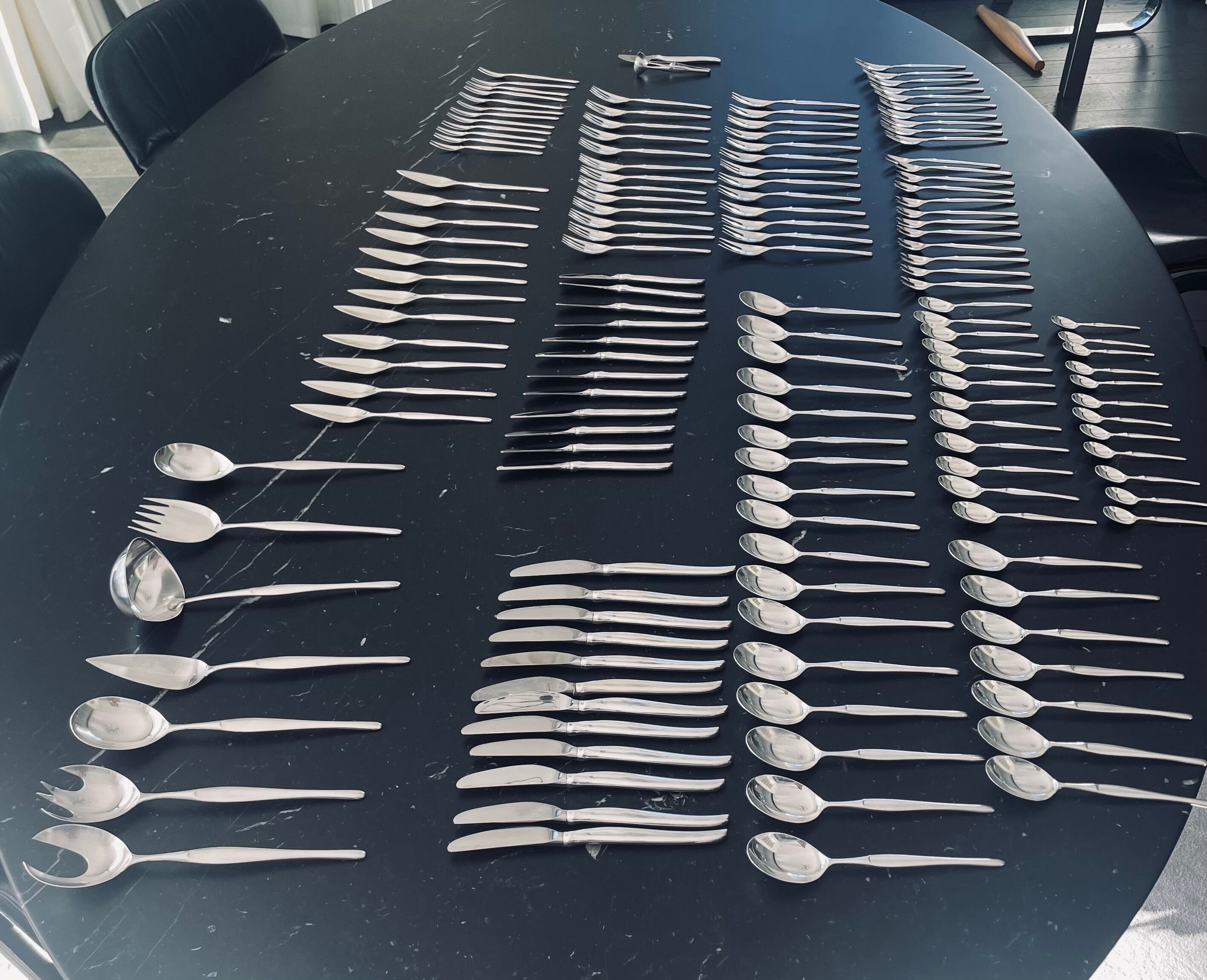 Complete housewife "Duo" designed by Tapio Wirkkala for Christofle