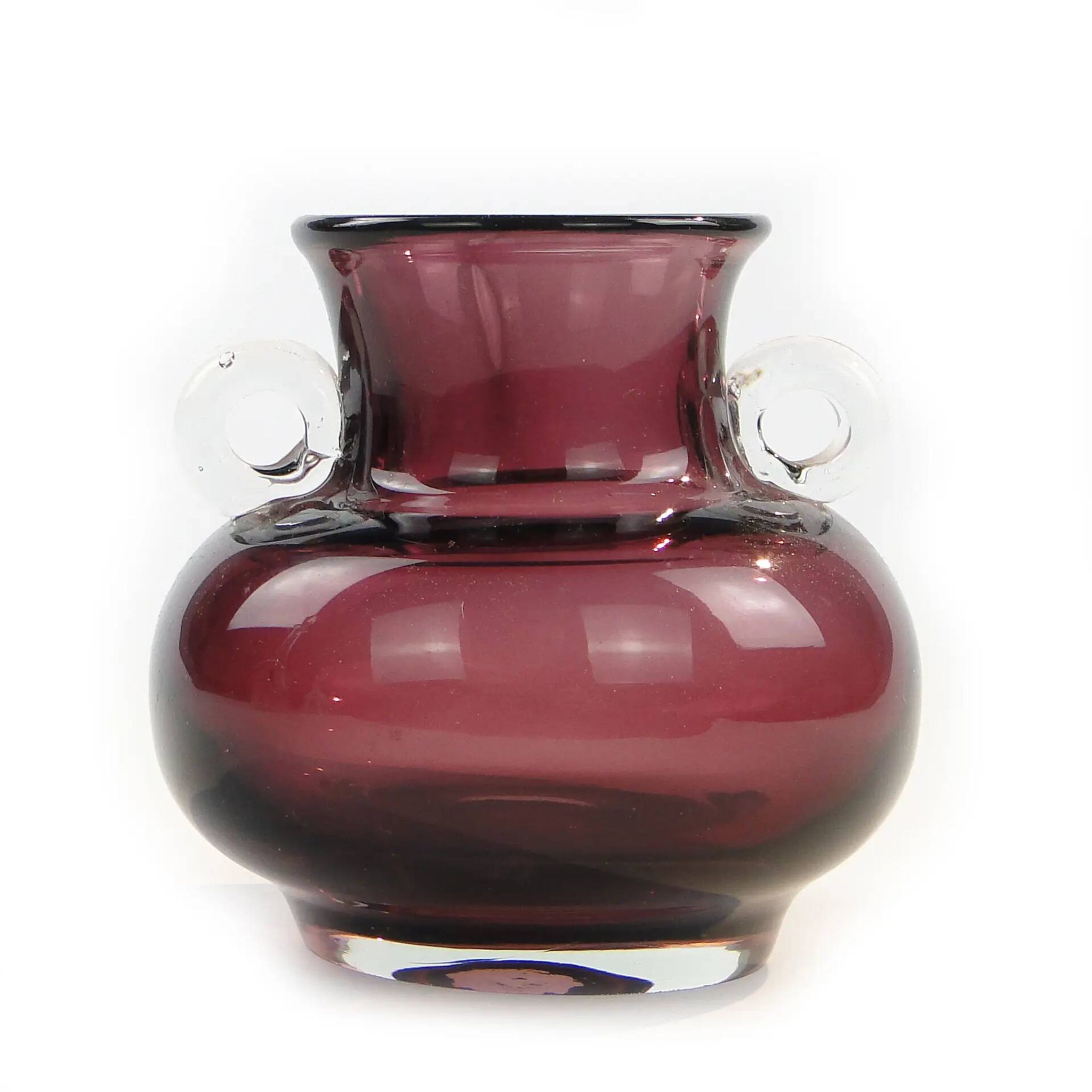 Vase, moderne du milieu du siècle, en verre, Pologne, années 1970