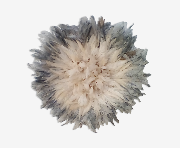 Juju hat blanc contour gris de 50 cm