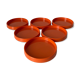 6 vintage orange plastic glass undersides from the 70s