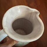 Antique stoneware pitcher with thistle motifs signed A Clement, Saint Paul